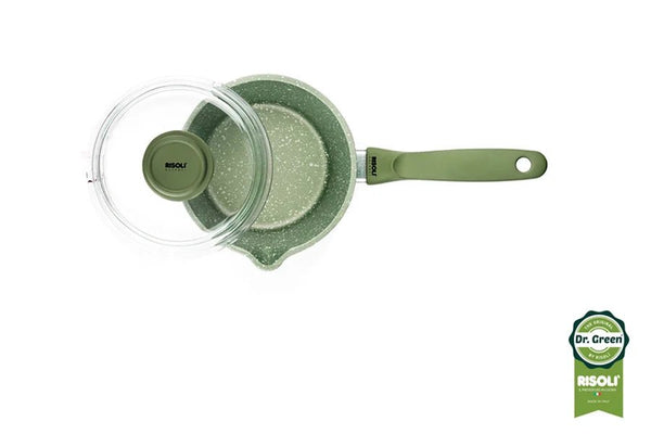 Risoli Dr. Green® Saucepan Induction With Glass Lid & Bakelite Handle (0095BDRIN/16) - iFoodservice Online