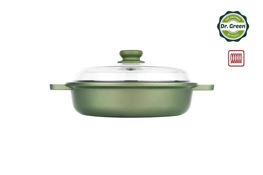 Risoli Dr. Green® Stone induction Skillet With Glass Lid (00099DRIN/28) - iFoodservice Online