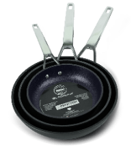 Risoli Frypan 18/10 Stainless Steel Handle Black Plus - Bottom Thickness 6mm (OP103HT/32TP) - iFoodservice Online