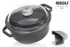 Risoli Granito Saucepot With Glass Lid & Removable Silicon Handles (0197GRIN/24H) - iFoodservice Online