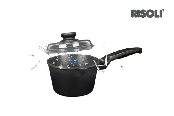 Risoli Milkpan/Saucepan With Bakelite Handle And New Non - Stick Coating (00095BPIN/16) - iFoodservice Online