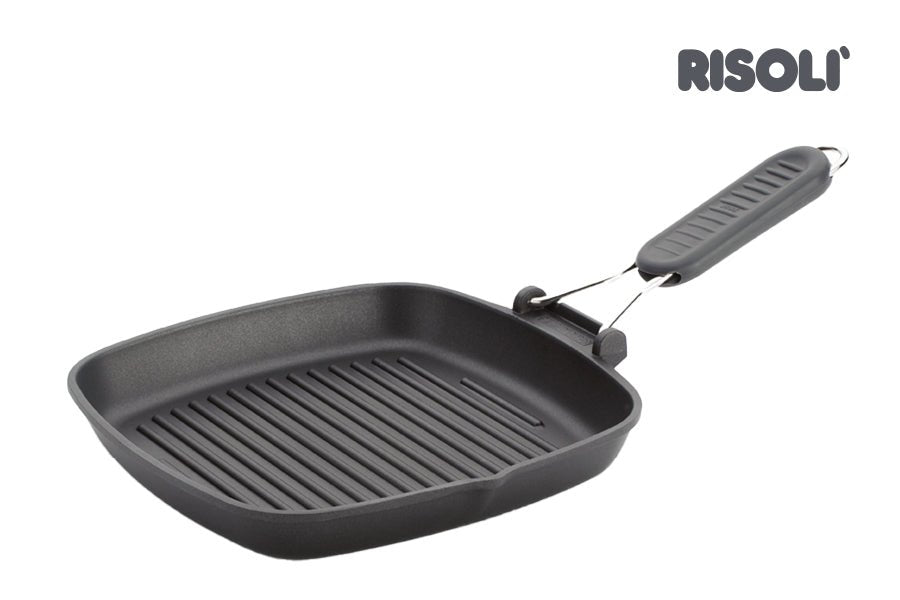 Risoli Saporelax Grill Pan With Silicone Folding Handle (0090AX/26T00) - iFoodservice Online