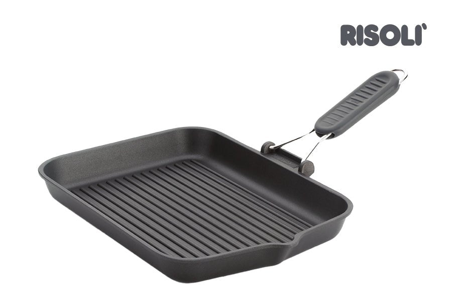 Risoli Saporelax Grill Pan With Silicone Folding Handle (0090AX/36T00) - iFoodservice Online