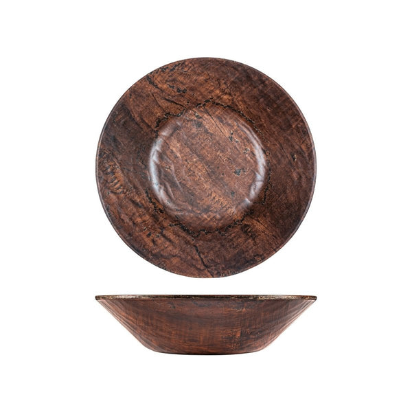 Turgla EcoGrain dia.13.5" h:3.25" 4.46 qt. Round Brown Composite Bowl (Set of 12) (TRI789) - iFoodservice Online