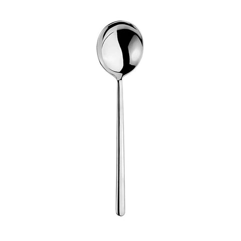Turgla Flatware X - Lo 7.25" Silver Stainless Steel Soup/Bouillon Spoon 18/10, Set of 12 (ETE3090 - 33) - iFoodservice Online