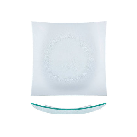 Turgla Fusion Glass Dinnerware 11.5" x 11.5" Square Clear Glass Plate, Set of 6 (02 - 347 - 29CLR) - iFoodservice Online