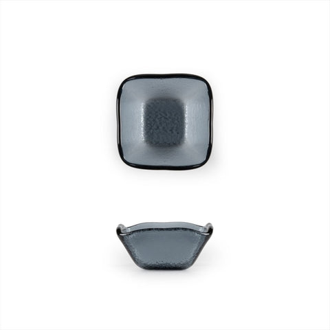 Turgla Fusion Glass Dinnerware 2.25" x 2.25" x h:1.5" 2 oz. Square Charcoal Glass Ramekin, Set of 24 (02 - 047 - 06CHR) - iFoodservice Online