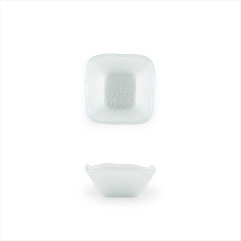 Turgla Fusion Glass Dinnerware 2.25" x 2.25" x h:1.5" 2 oz. Square Frosted Glass Ramekin, Set of 24 (02 - 047 - 06FRS) - iFoodservice Online