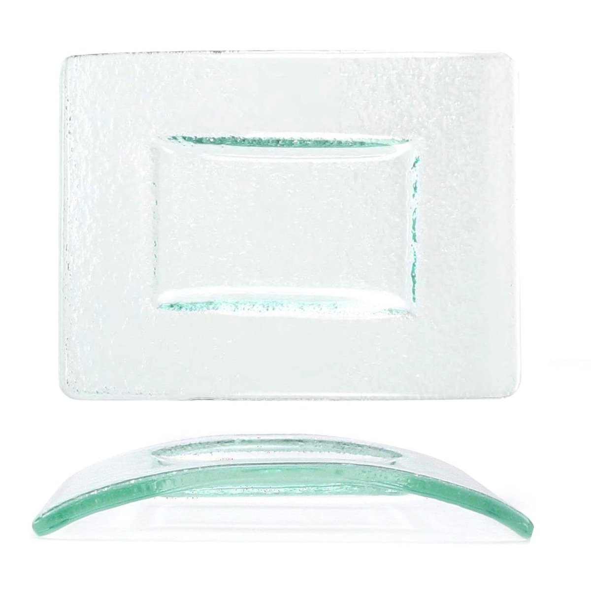 Turgla Fusion Glass Dinnerware 6" x 4" Rectangular Clear Glass Plate, Set of 12 (05 - 004 - 15CLR) - iFoodservice Online