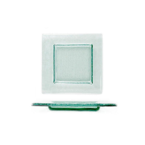 Turgla Fusion Glass Dinnerware 6" x 6" Square Clear Glass Plate, Set of 12 (02 - 031 - 15CLR) - iFoodservice Online