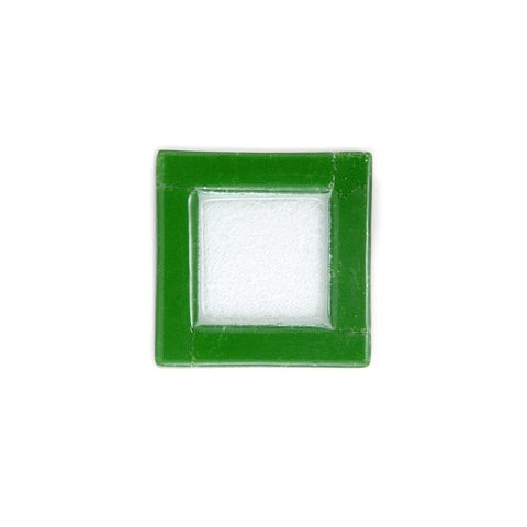 Turgla Fusion Glass Dinnerware 6" x 6" Square Green Glass Plate, Set of 12 (02 - 032 - 15GRNCLR) - iFoodservice Online