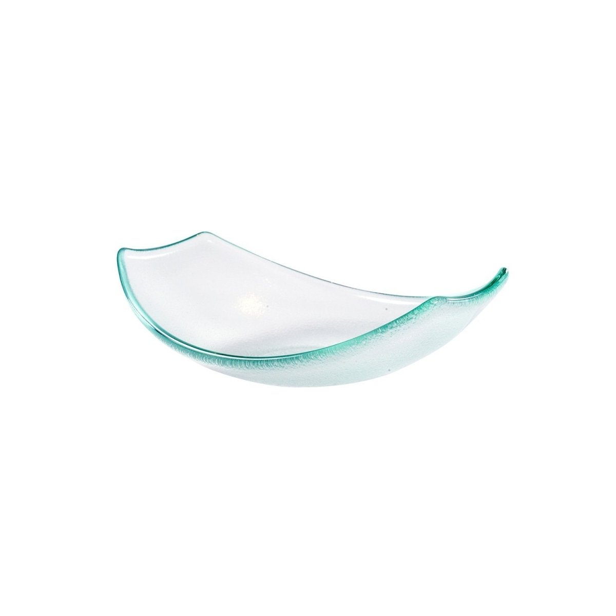 Turgla Fusion Glass Dinnerware 7" x 5.25" x h:2" 5 oz. Oval Clear Glass Bowl, Set of 12 (10 - 025 - 18CLR) - iFoodservice Online
