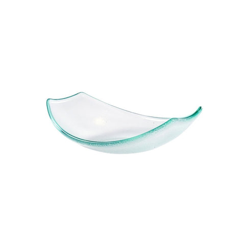 Turgla Fusion Glass Dinnerware 7" x 5.25" x h:2" 5 oz. Oval Clear Glass Bowl, Set of 12 (10 - 025 - 18CLR) - iFoodservice Online