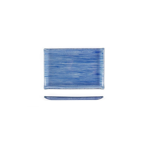Turgla Fusion Glass Dinnerware 8.5" x 5.75" Rectangular Blue Glass Plate, Set of 12 (01 - 373 - 15CBL) - iFoodservice Online
