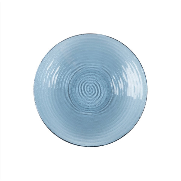 Turgla Fusion Glass Dinnerware dia.11.75" h:1.5" 32 oz. Round Transparent Blue Glass Bowl, Set of 6 (04 - 316 - 30TBLU) - iFoodservice Online