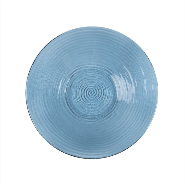 Turgla Fusion Glass Dinnerware dia.13.75" h:2" 58 oz. Round Transparent Blue Glass Bowl, Set of 6 (04 - 316 - 35TBLU) - iFoodservice Online