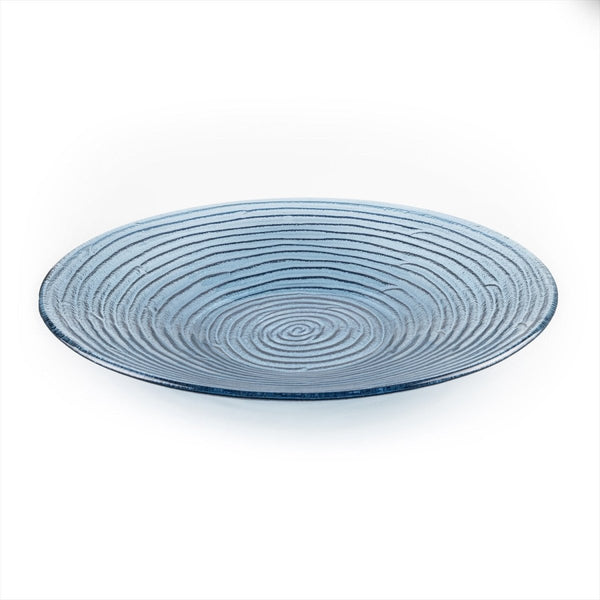 Turgla Fusion Glass Dinnerware dia.17.75" h:3" 4.5 qt. Round Transparent Blue Glass Bowl, Set of 2 (04 - 316 - 45TBLU) - iFoodservice Online