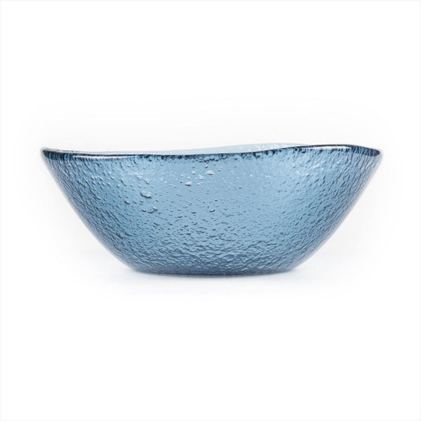 Turgla Fusion Glass Dinnerware dia.7.5" h:2.75" 20 oz. Round Transparent Blue Glass Bowl, Set of 12 (10 - 027 - 20TBLU) - iFoodservice Online