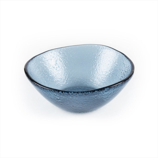 Turgla Fusion Glass Dinnerware dia.7.5" h:2.75" 20 oz. Round Transparent Blue Glass Bowl, Set of 12 (10 - 027 - 20TBLU) - iFoodservice Online