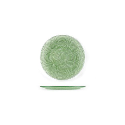 Turgla Fusion Glass Dinnerware dia.7.75" Round Green Glass Plate, Set of 12 (04 - 396 - 20GRN) - iFoodservice Online