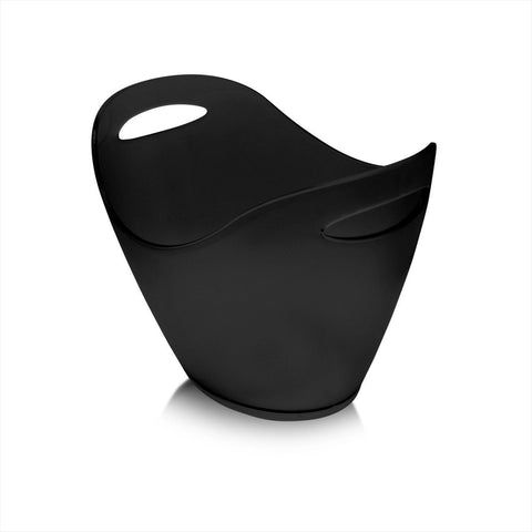 Turgla Polycarbonate Misc 13.75" x 13.75" x h:10" Oval Black Polycarbonate Ice Bucket (Set of 3) (R - BCKCMP350BLK) - iFoodservice Online