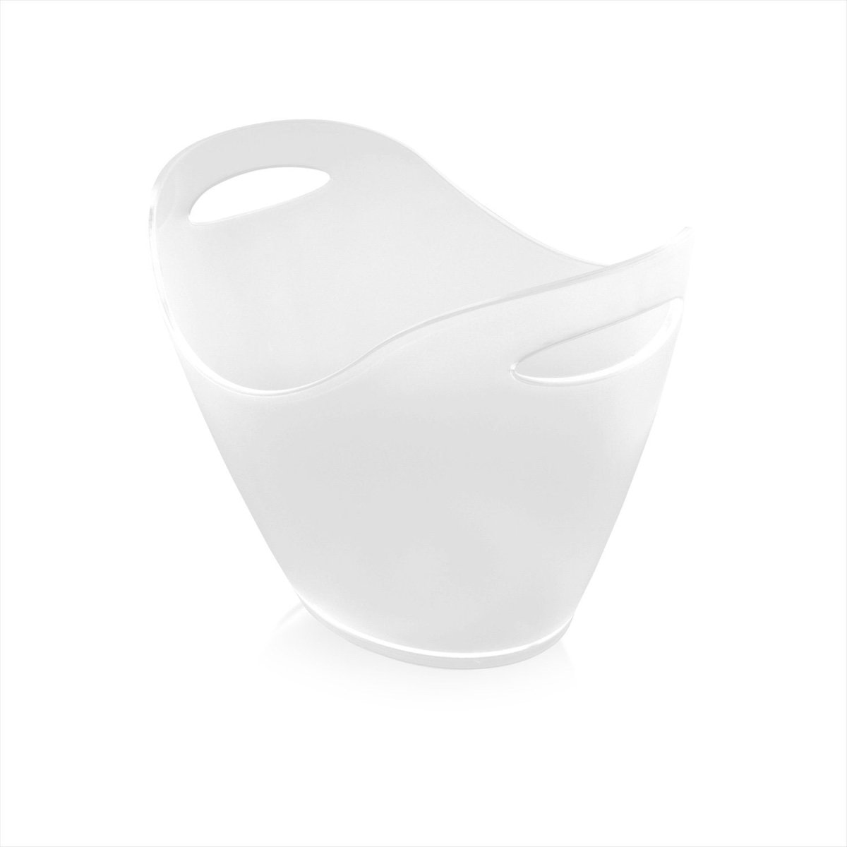 Turgla Polycarbonate Misc 13.75" x 13.75" x h:10" Oval White Polycarbonate Ice Bucket (Set of 3) (R - BCKCMP350WHT) - iFoodservice Online