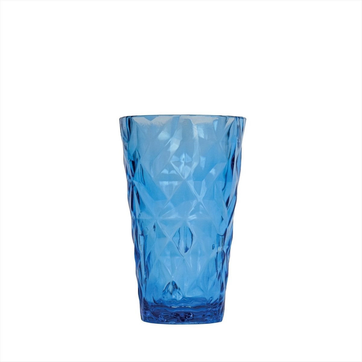 Turgla Rubikap Prism dia.3.5" h:5.5" 14 oz. Round Blue Polycarbonate High - Ball (Set of 36) (R - PRSTMB300BLU) - iFoodservice Online