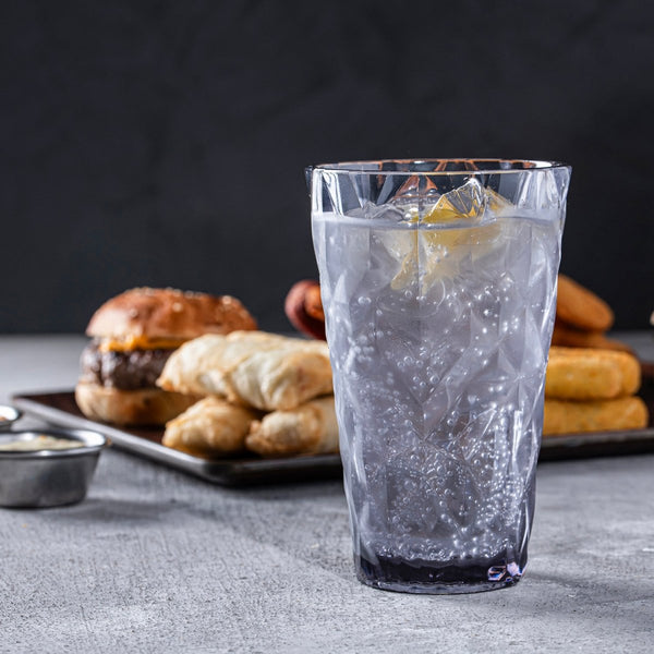 Turgla Rubikap Prism dia.3.5" h:5.5" 14 oz. Round Charcoal Polycarbonate High - Ball (Set of 36) (R - PRSTMB300CHR) - iFoodservice Online