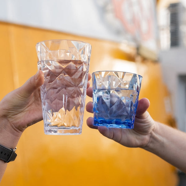 Turgla Rubikap Prism dia.3.5" h:5.5" 14 oz. Round Clear Polycarbonate High - Ball (Set of 36) (R - PRSTMB300CLR) - iFoodservice Online