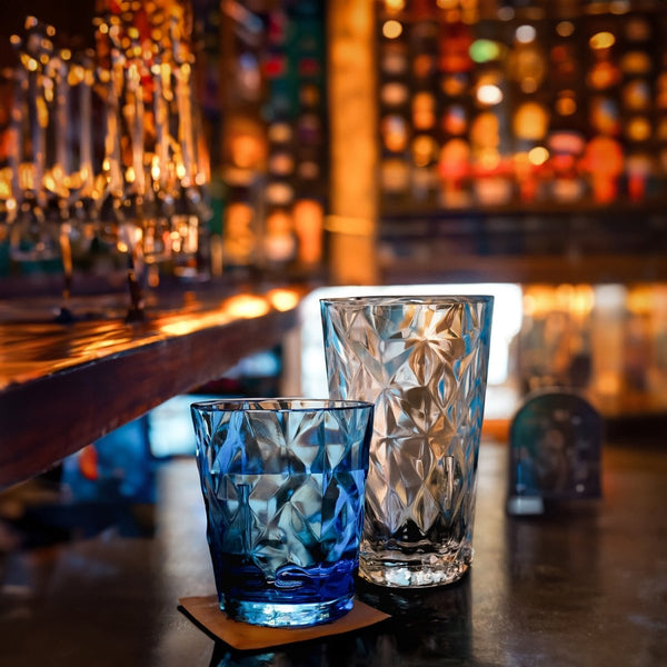 Turgla Rubikap Prism dia.3.5" h:5.5" 14 oz. Round Clear Polycarbonate High - Ball (Set of 36) (R - PRSTMB300CLR) - iFoodservice Online