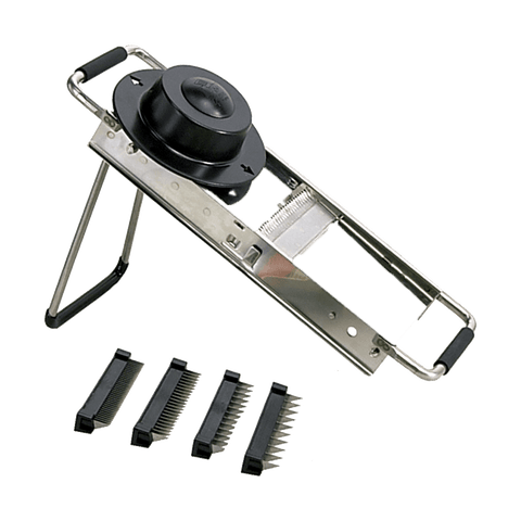 Browne Foodservice Chef Mandoline Vegatable Slicer with 4 Blades & Stand (5715000) - iFoodservice Online