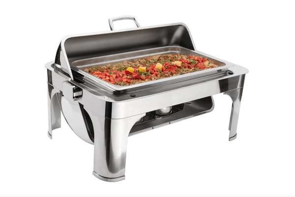 Browne Foodservice Harmony Full Size Rectangular Chafer with Roll Top Cover (575175) - iFoodservice Online