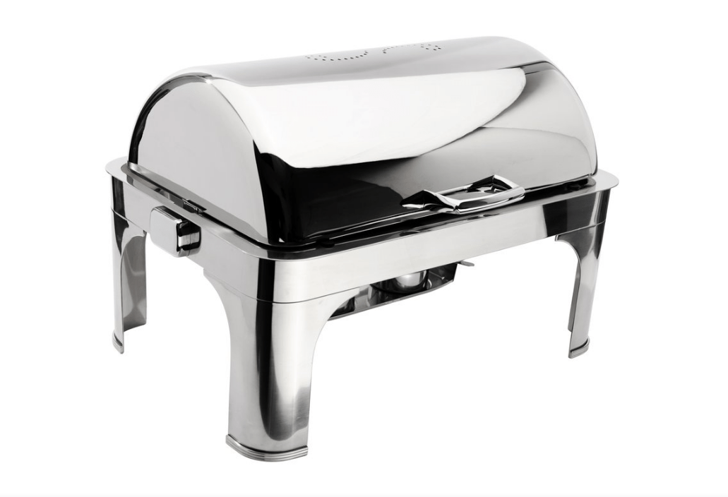 Browne Foodservice Harmony Full Size Rectangular Chafer with Roll Top Cover (575175) - iFoodservice Online