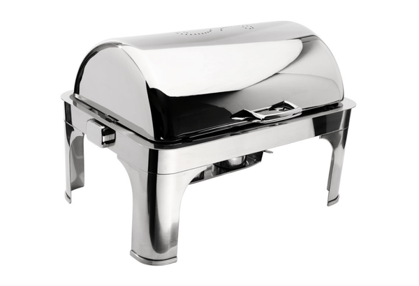 Browne Foodservice Harmony Full Size Rectangular Chafer with Roll Top Cover (575175) - iFoodservice Online