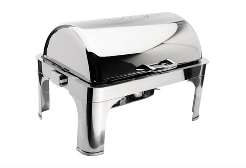 Browne Foodservice Harmony Full Size Rectangular Chafer with Roll Top Cover (575175) - iFoodservice Online