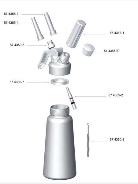 Browne Foodservice Mosa Cream Whipper 1pt/17ounce 0.5l, Stainless Steel (574355) - iFoodservice Online