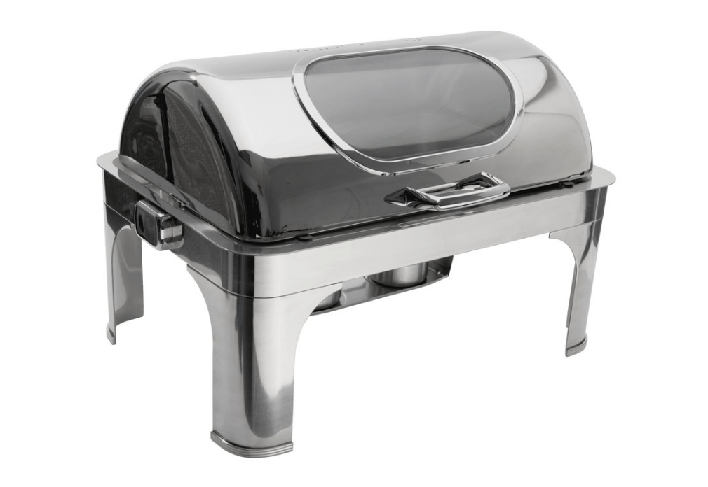 Browne Foodservice Nautilus Full Size Rectangular Chafer With Roll Top Cover (575166) - iFoodservice Online