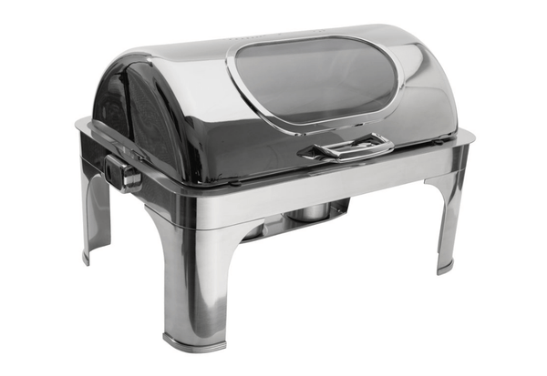 Browne Foodservice Nautilus Full Size Rectangular Chafer With Roll Top Cover (575166) - iFoodservice Online