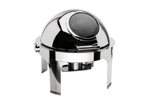 Browne Foodservice Nautilus Round Chafer 7qt/6.6L with Roll Top Cover (575167) - iFoodservice Online
