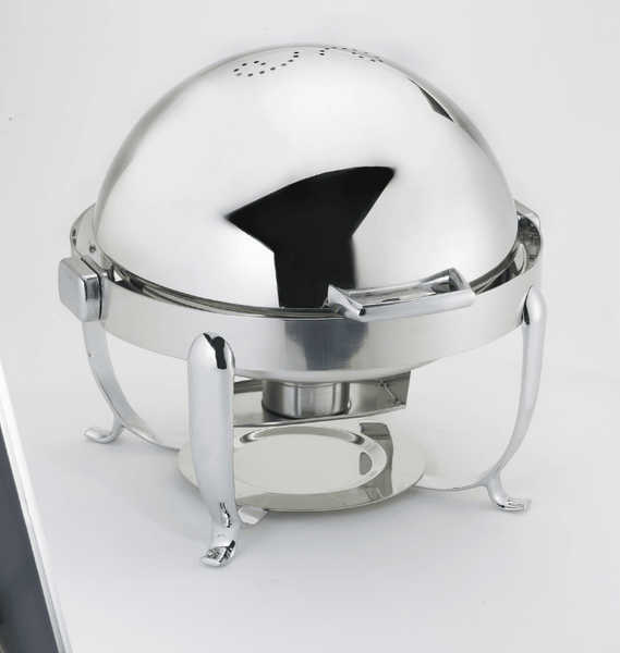 Browne Foodservice Octave Round Chafer 7qt/6.6L Dripless with Roll Top Cover (575171) - iFoodservice Online