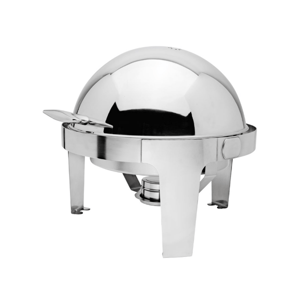 Browne Foodservice Rondo Round Chafer 7 Qt (6.6l) With Roll Top Cover (575138) - iFoodservice Online