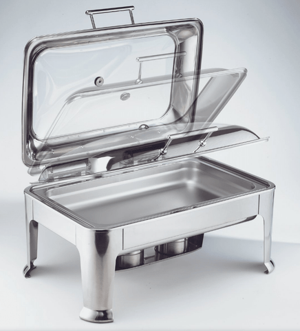 Browne Foodservice Symphony Rectangular Chafer Full Size with Glass Cover (575162) - iFoodservice Online