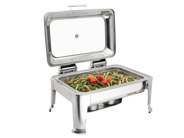 Browne Foodservice Symphony Rectangular Chafer Full Size with Glass Cover (575162) - iFoodservice Online