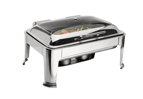 Browne Foodservice Symphony Rectangular Chafer Full Size with Glass Cover (575162) - iFoodservice Online