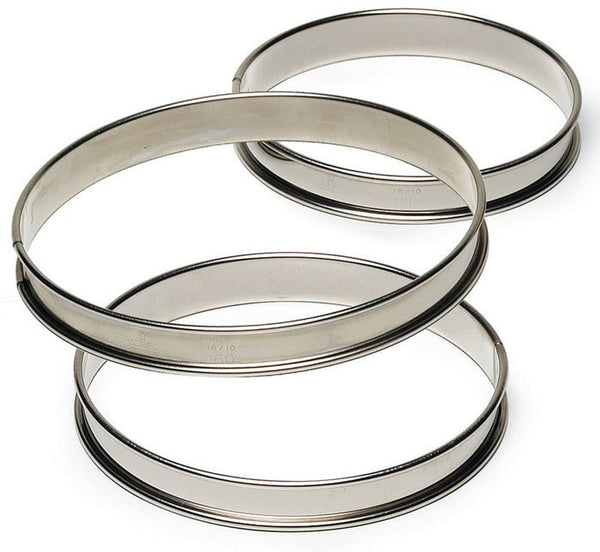 GOBEL St/st deep tart ring - Rolled edges - 4/10 thickness - Ø120 mm / h27 mm (Pack of 6)834941 - iFoodservice Online