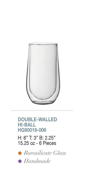 Hospitality Brands Double Walled Hi - Ball (Pack of 6) HG90019 - 006 - iFoodservice Online