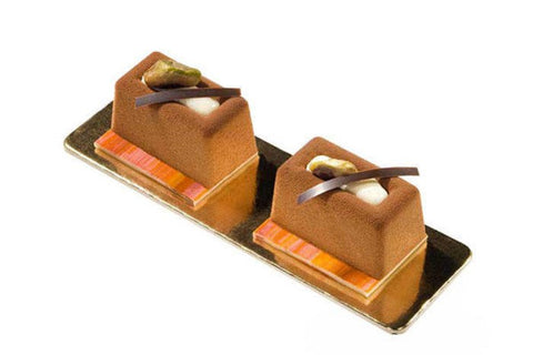 Louis Tellier Silikomart - Big Rect Savarin Red Mold 2 3/4'' X 1 3/4'' X 1'' H (SF090) - iFoodservice Online