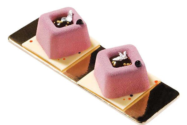 Louis Tellier Silikomart - Medium Square Savarin Red Mold 1 7/8'' X 1 7/8'' X 1 1/8'' H (SF081) - iFoodservice Online