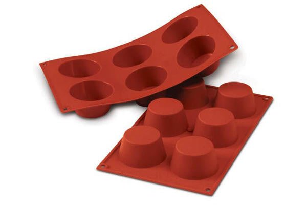 Louis Tellier Silikomart - Silicone Mould N. 6 Medium Mufffins Ø69 H 35 Mm (SF023) - iFoodservice Online