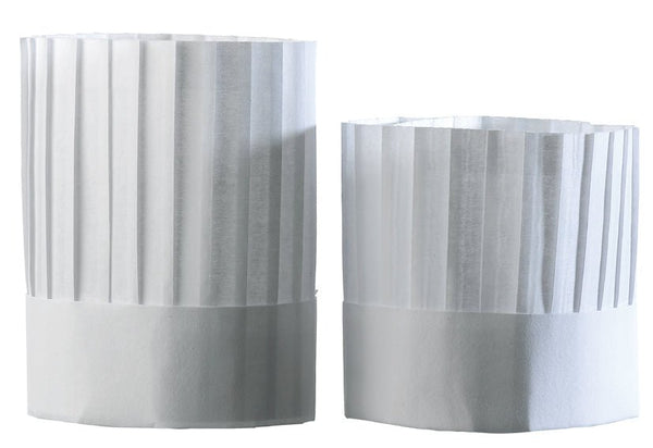 Matfer Bourgeat Disposable Chefs Hats, 30 Pleats, 8 3/4", Pack of 10 (760331) - iFoodservice Online
